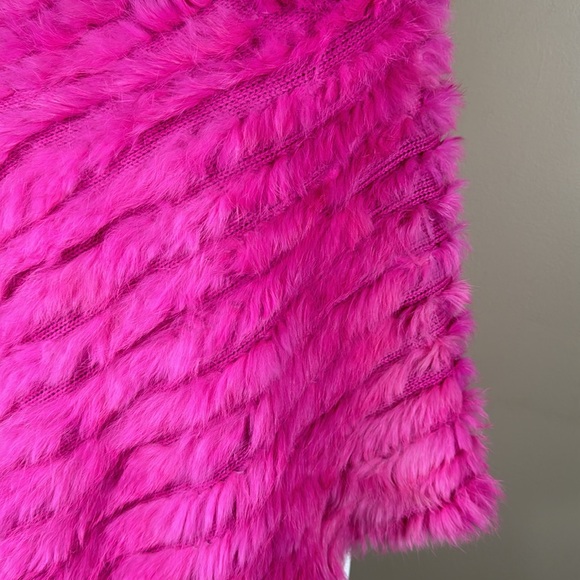 Jennyfer. J Y2K 100% Genuine FUR Pink Shawl/Cape - Picture 5 of 8
